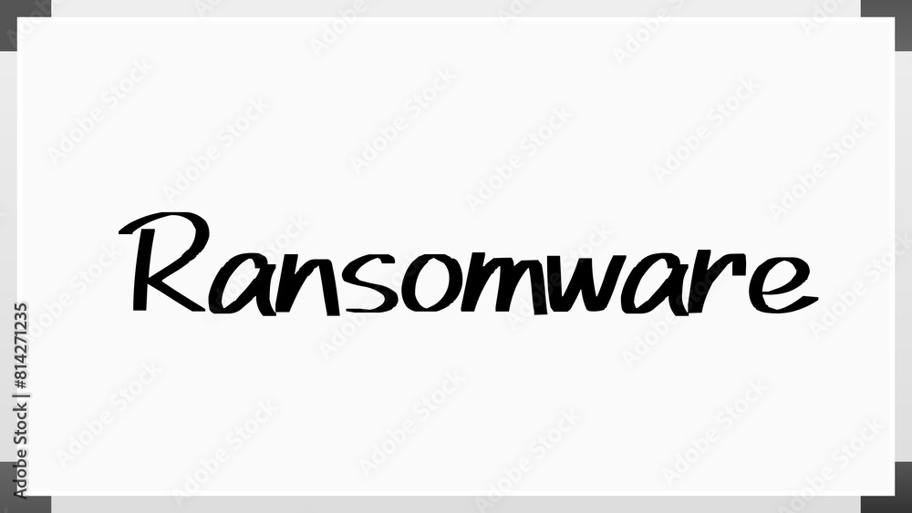Ransomware のホワイトボード風イラスト Ransomware のホワイトボード風イラスト