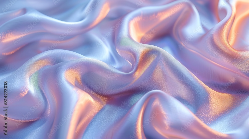 Obraz premium A magnified image of a delicate silk fabric with a subtle iridescence and smooth weave.
