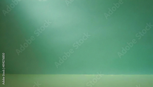 Pastel green room. A deep green space. Plain material. layout.