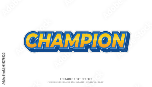 champion text effect template editable design for business logo and brand