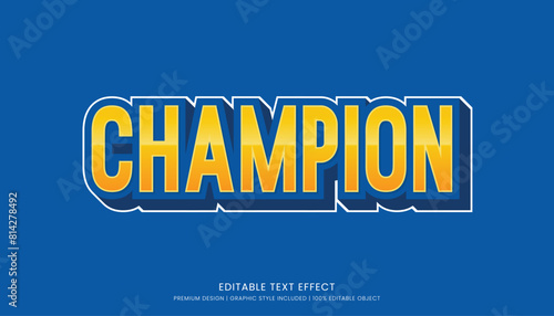 champion text effect template editable design for business logo and brand