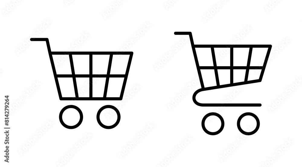 Shopping icon set. Shopping cart icon. Trolley icon vector Shopping icon set. Shopping cart icon. Trolley icon vector