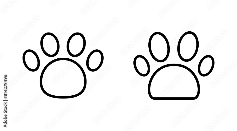 Paw icon set. paw print icon vector. dog or cat paw Paw icon set. paw print icon vector. dog or cat paw