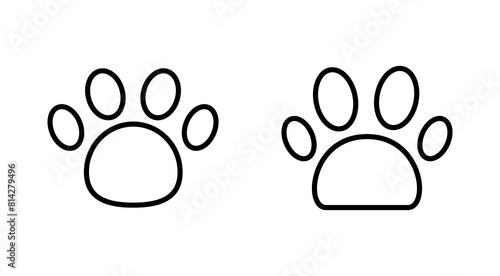 Paw icon set. paw print icon vector. dog or cat paw