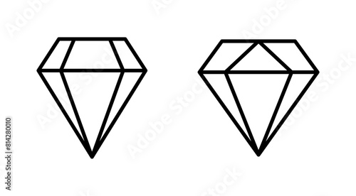 Diamond icon set. diamond gems vector icon.