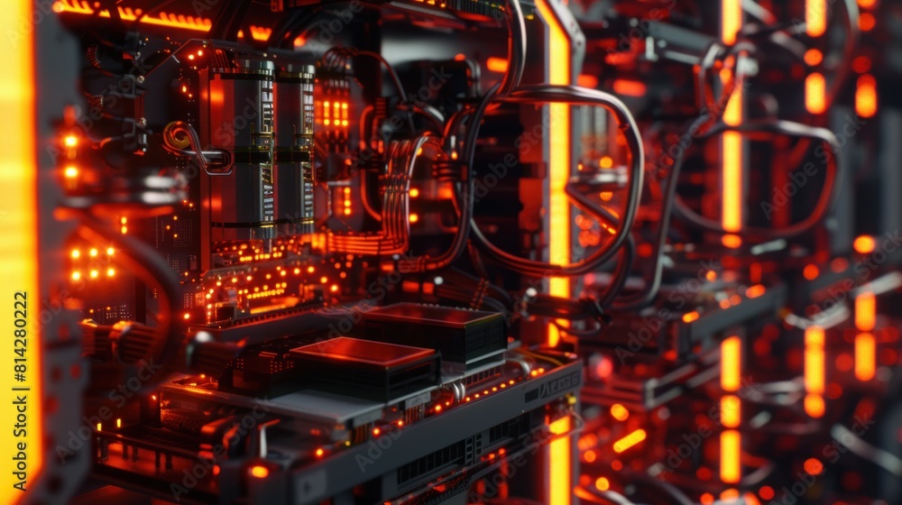 close up view of rack machine data center, 3D rendering of computer data center close up view of rack machine data center, 3D rendering of computer data center