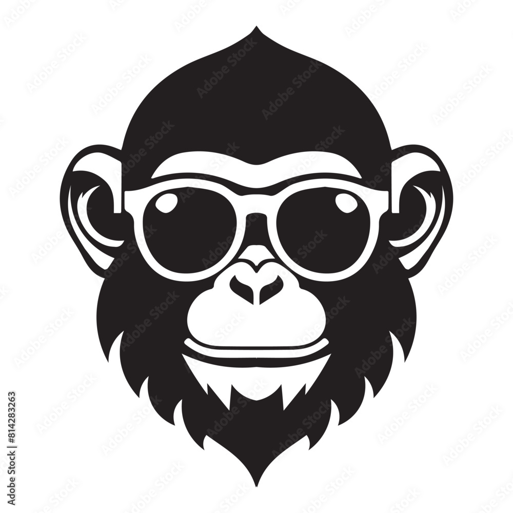 Shades of Swagger Vector Illustration of a Monkey Rocking Sunglasses
