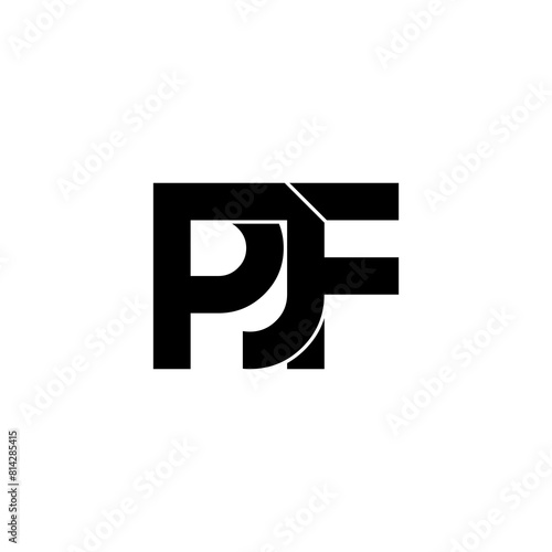 pjf initial letter monogram logo design