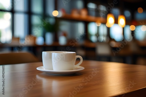 Abstract blur interior coffee shop or cafe for background. Generative AI 