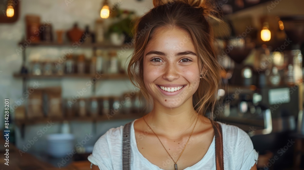 Successful Female Entrepreneurs in Trendy Cafe: Confident Barista, Happy Waitress & Small Business Owner Successful Female Entrepreneurs in Trendy Cafe: Confident Barista, Happy Waitress & Small Business Owner