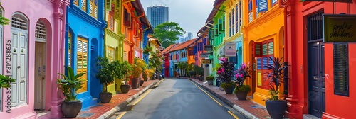 Little India district in Singapore realistic nature and landscape photo