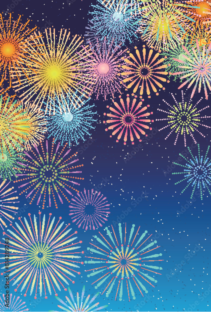 花火 夏祭り 風景 背景 花火 夏祭り 風景 背景