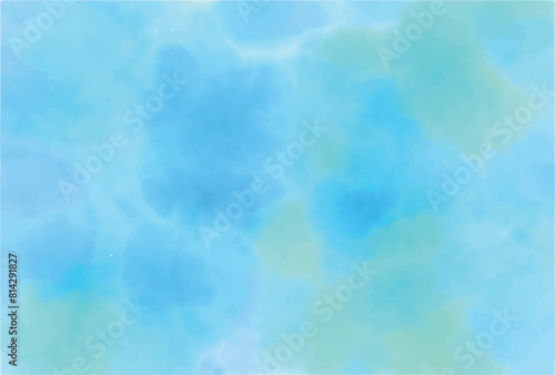 水彩　青　夏　和紙　背景