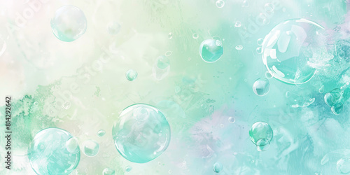 A light and airy image evoking playfulness with translucent bubbles floating over a soft multi-colored watercolor backdrop