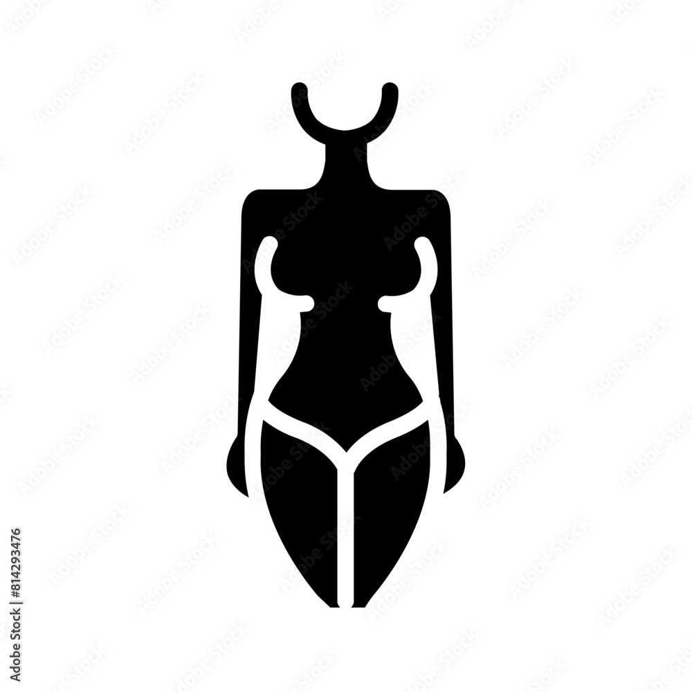 Vector solid black icon for Curvy body Vector solid black icon for Curvy body