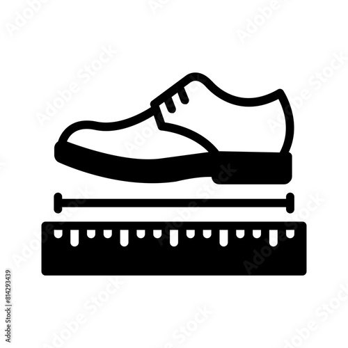 Vector solid black icon for Shoe size