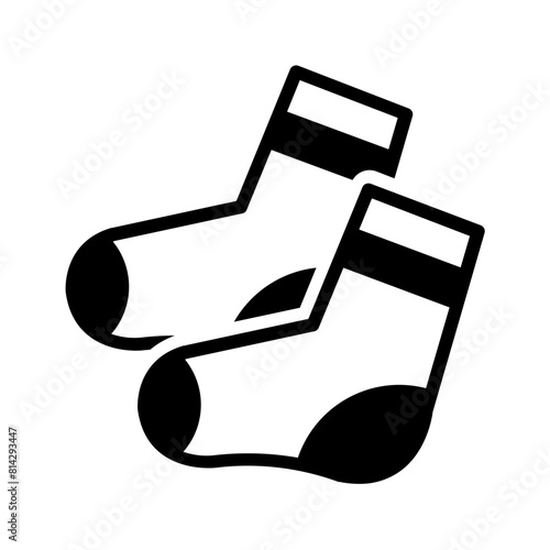 Vector solid black icon for Socks