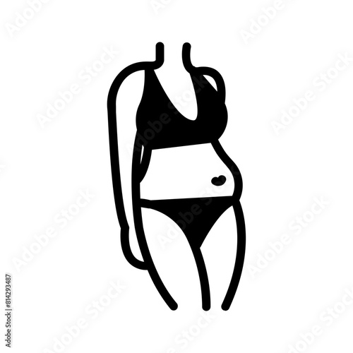 Vector solid black icon for Extra pounded body