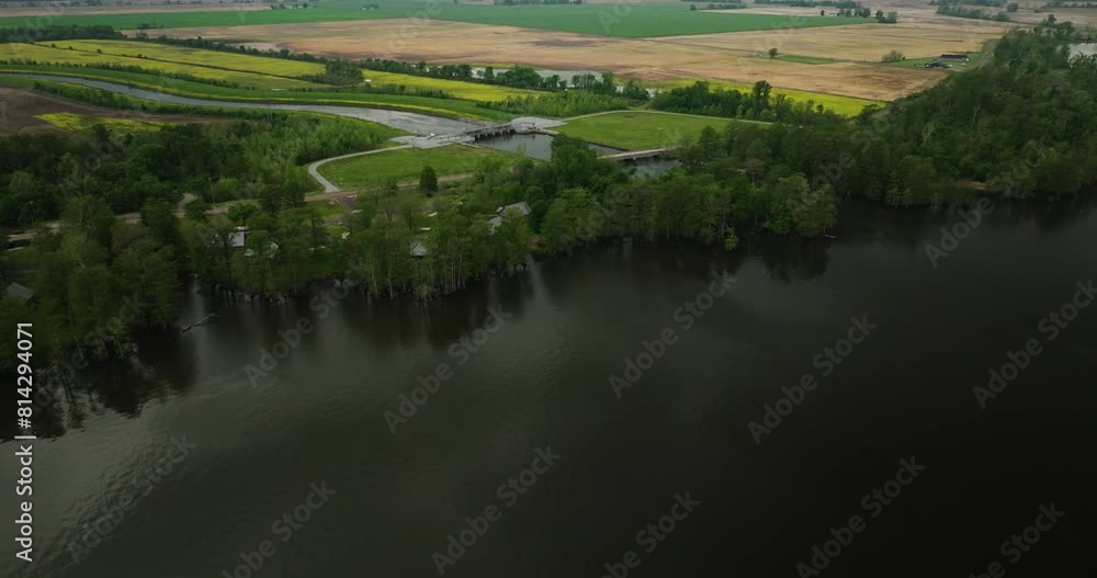 Reelfoot lake state park, showing lush forests and tranquil waters, aerial view Reelfoot lake state park, showing lush forests and tranquil waters, aerial view