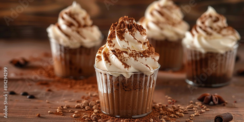 Close-up cupcakes with cinnamon.
 photo