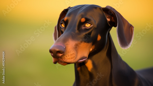 Double Exposure Doberman portrait illustration ~ Created using Generative AI