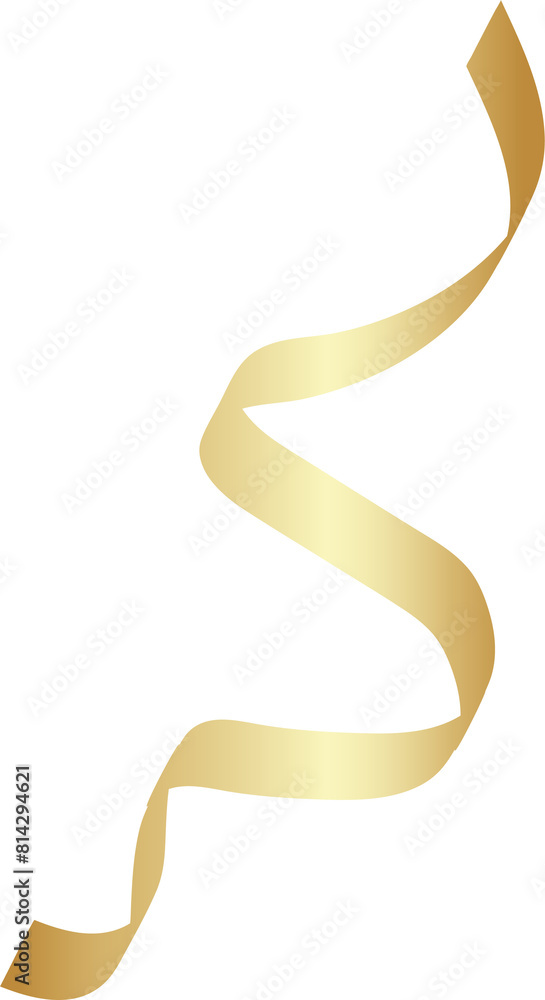 Gold shiny ribbons set. Decoration for party, holiday, New Year Gold shiny ribbons set. Decoration for party, holiday, New Year