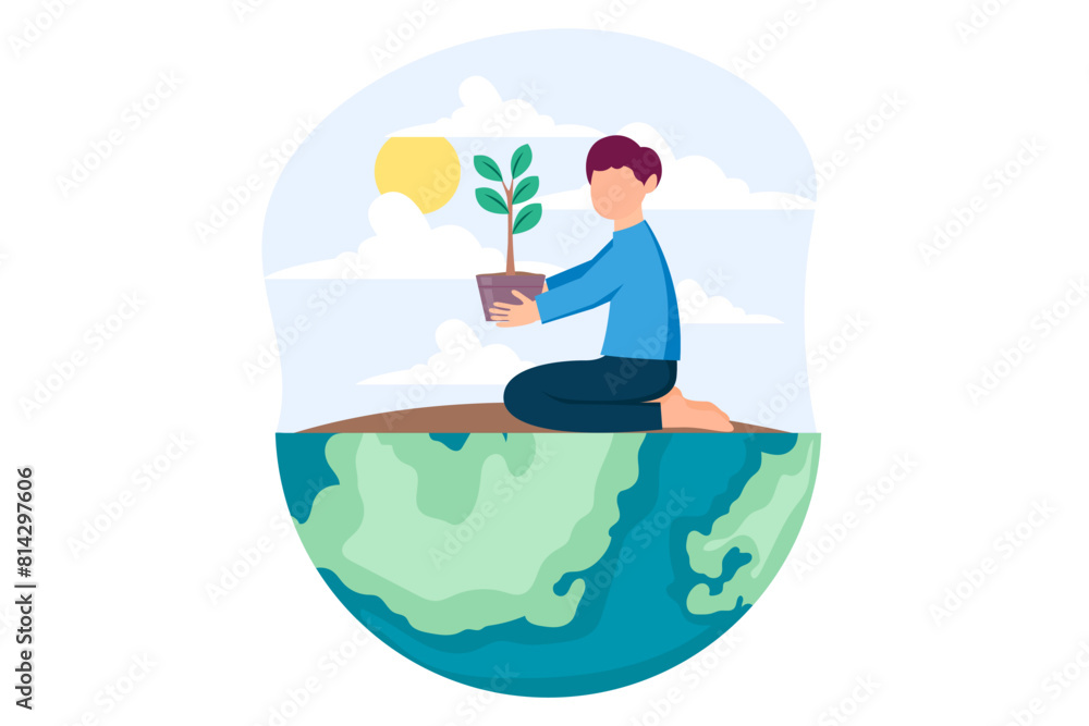 Earth Day Flat Design Illustration Earth Day Flat Design Illustration