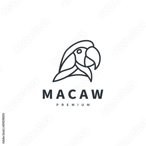 parrot logo design macaw vector illustration for of bird lovers 8