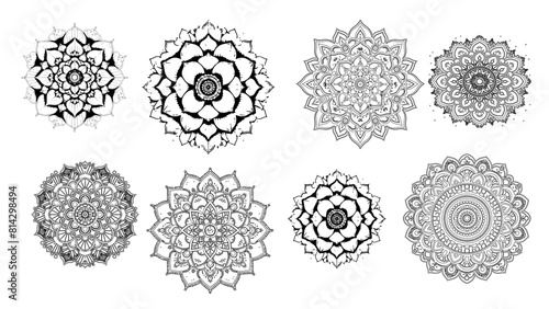 Set of mandala’s geometric shapes