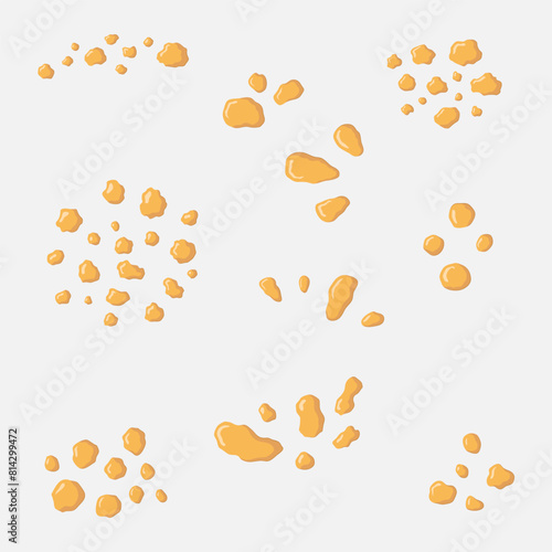 Set Simple Flat Cookie Crumbs Clipart Element Collection.