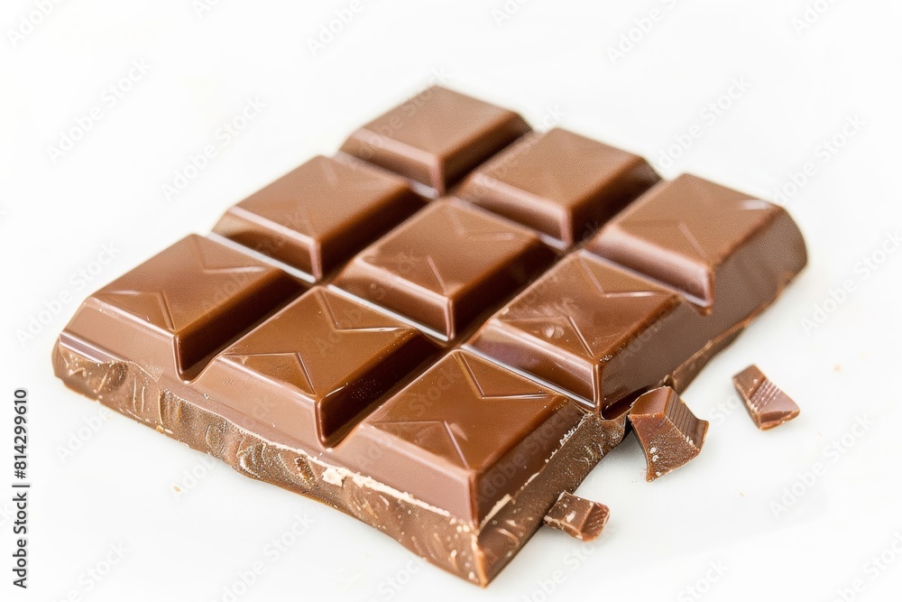 Close up chocolate bar on white background Close up chocolate bar on white background