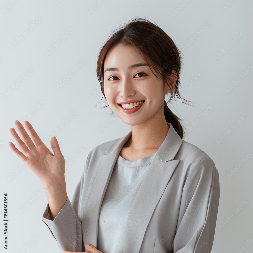 A beautiful Japanese woman with her hand A beautiful Japanese woman with her hand