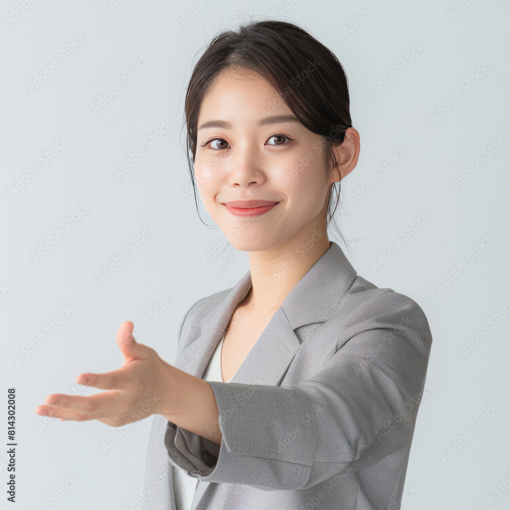 A beautiful Japanese woman with her hand A beautiful Japanese woman with her hand