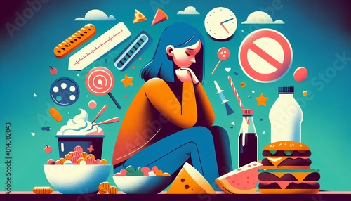 Eating Disorders The Struggle for Self-Acceptance Individual Contemplating Unhealthy Lifestyle Choices