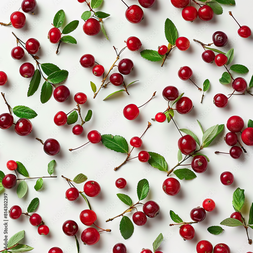 cranberries on white background cranberries on white background