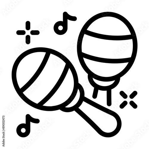Marakas Icon With Line Style