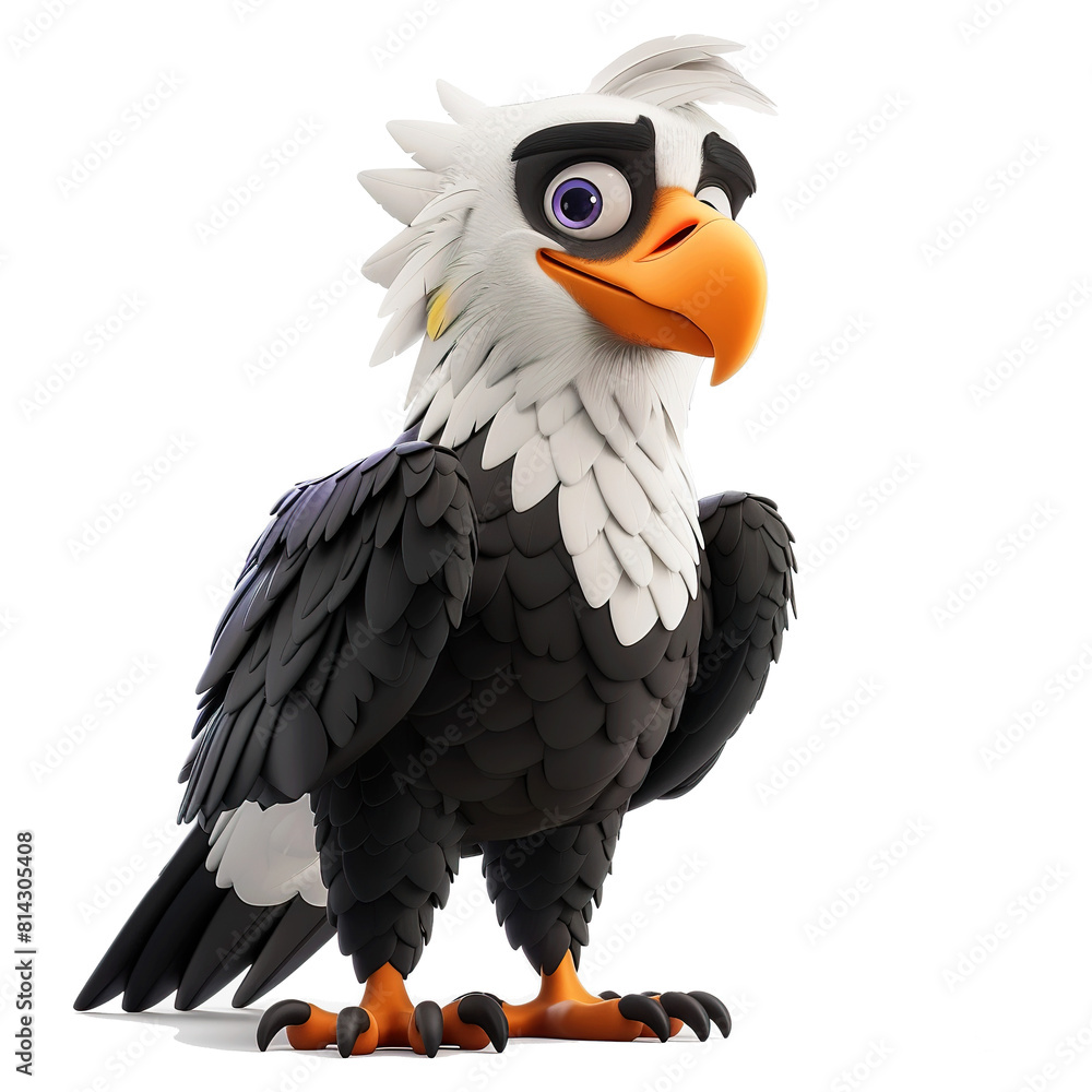 Obraz premium Eagle animal cartoon illustration. Cute Eagle wild cartoon character