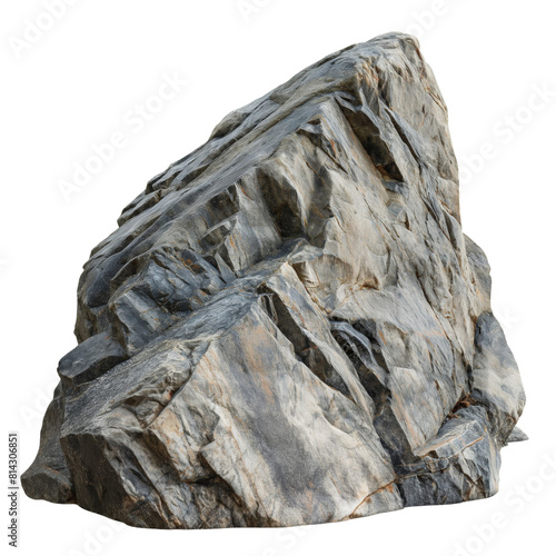 Textured rock isolated on white background.