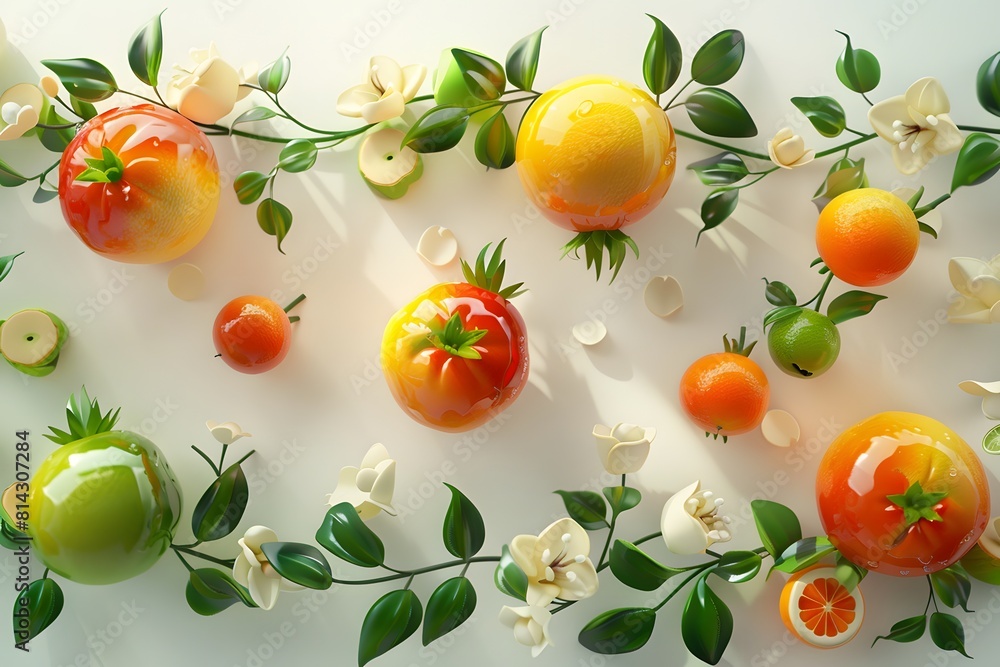 3D Realistic Mixed Fruits on white background. And AI generate mixed fruits arranged in a visually appealing way on a plain white background. Consider the placement of each fruit to create a balanced. 3D Realistic Mixed Fruits on white background. And AI generate mixed fruits arranged in a visually appealing way on a plain white background. Consider the placement of each fruit to create a balanced.