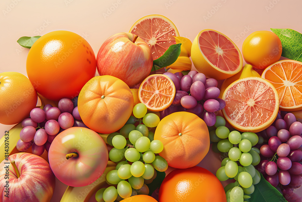 3D Realistic Mixed Fruits on white background. And AI generate mixed fruits arranged in a visually appealing way on a plain white background. Consider the placement of each fruit to create a balanced. 3D Realistic Mixed Fruits on white background. And AI generate mixed fruits arranged in a visually appealing way on a plain white background. Consider the placement of each fruit to create a balanced.