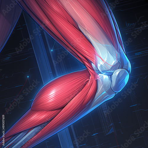 Detailed Anatomy of Muscles and Bones for Healthcare and Fitness Marketing photo