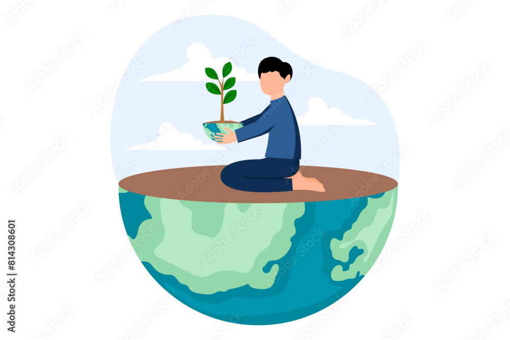 Earth Day Flat Design Illustration Earth Day Flat Design Illustration