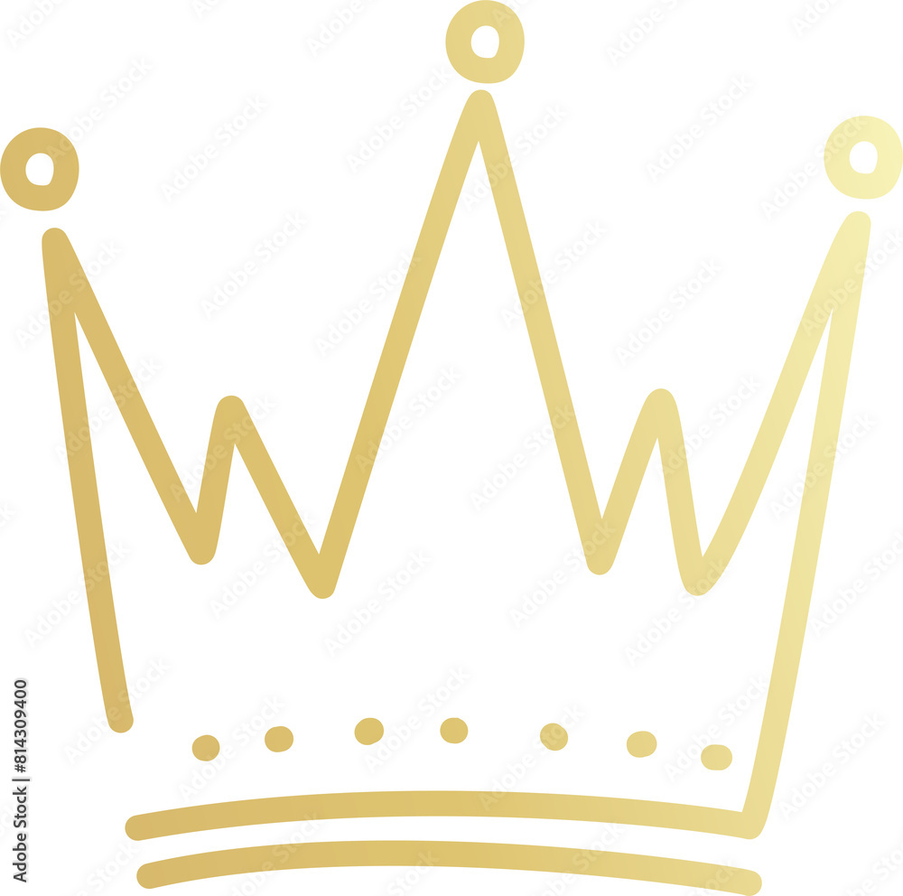 Royal crown of gold set. Element drawn by hand Royal crown of gold set. Element drawn by hand
