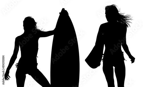 surfistas, contraluz, vector, tabla, surf, mar, atardecer, mujer surfista, silueta, tablista, ilustracion, arte surf, rosa, surfista en la playa, chica surf, mujer