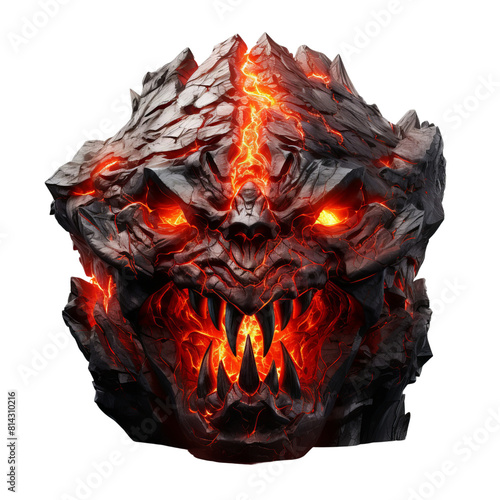 Fantasy Volcanic rock monster head illustration photo