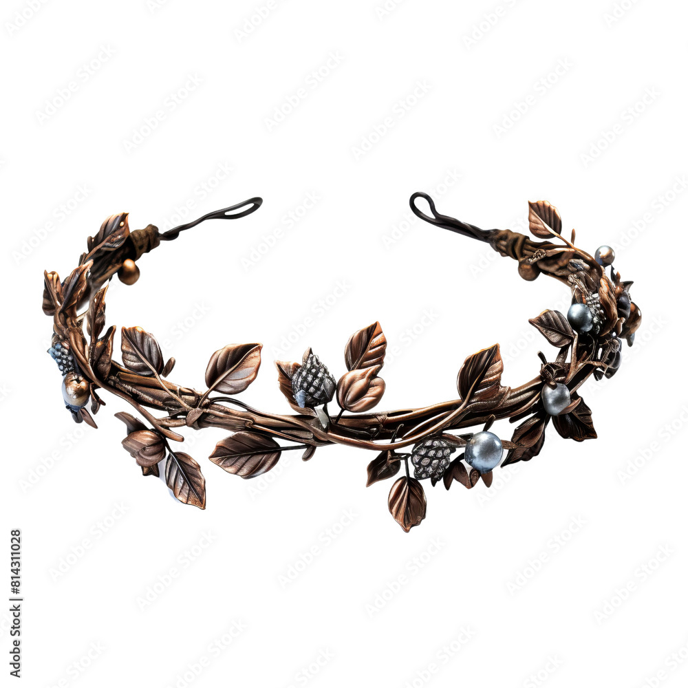 The image shows a beautiful golden crown with pearls and gems on a black background The image shows a beautiful golden crown with pearls and gems on a black background