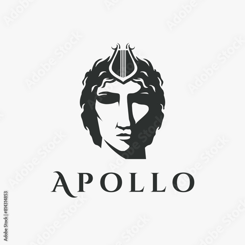 Head of Apollo God logo icon illustration vector on white background
