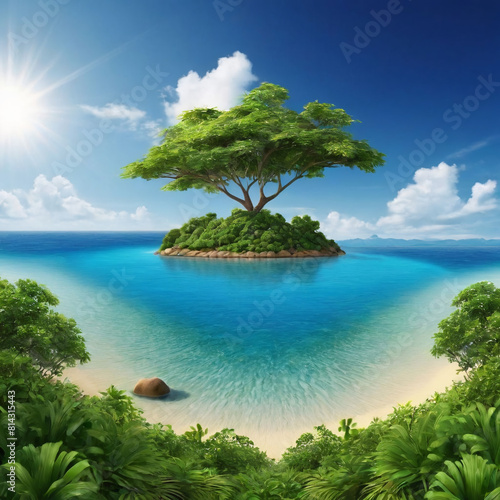 Tropical Tranquility  Realistic Island Paradise