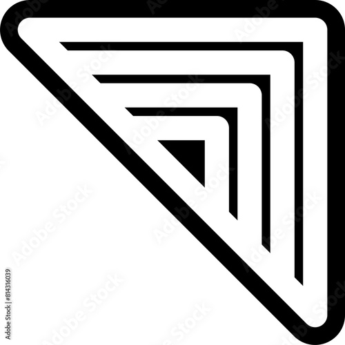 Geometric triangle shape bold line. Graphic element