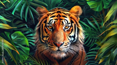 Striking Wildlife Portrait of a Tiger 